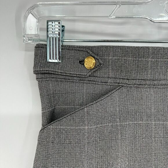NWT Avenue Pants Women 20P Gray Plaid Straight Leg Super Stretch Pull-on Trouser - Picture 4 of 9